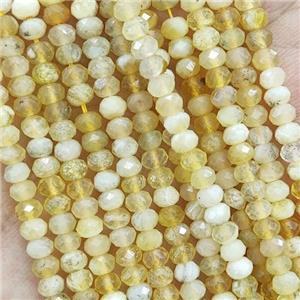 Natural Yellow Opal Beads Faceted Rondelle, approx 4mm [GB16185]