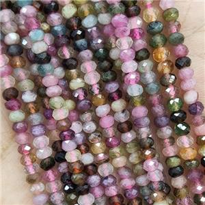 Tourmaline Beads Multicolor Tiny Faceted Rondelle, approx 4mm [GB16186]