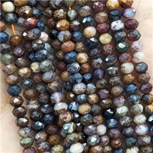 Natural Pietersite Jasper Beads Faceted Rondelle, approx 4mm [GB16190]