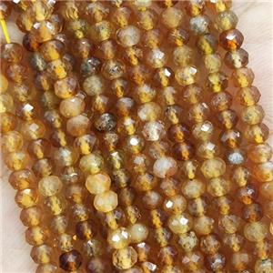 Natural Yellow Tourmaline Beads Faceted Rondelle, approx 4mm [GB16191]