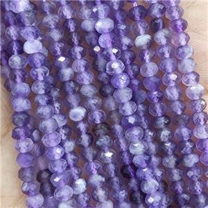 Natural Amethyst Beads Purple Faceted Rondelle, approx 4mm [GB16197]