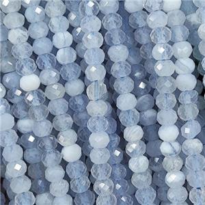 Natural Blue Lace Agate Beads Faceted Rondelle, approx 4mm [GB16198]