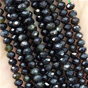 Darkgreen Tourmaline Beads Faceted Rondelle, approx 4mm [GB16204]