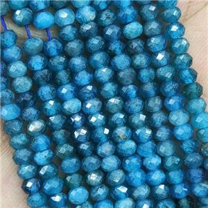 Natural Apatite Beads Blue Faceted Rondelle, approx 4mm [GB16212]