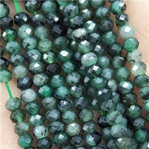 Natural Emerald Beads Tiny Green Faceted Rondelle, approx 4mm [GB16213]