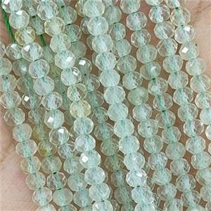 Green Prehnite Beads Faceted Rondelle, approx 4mm [GB16216]