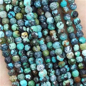 Natural Turquoise Beads Faceted Rondelle Tiny, approx 4mm [GB16219]
