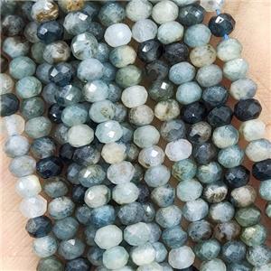 Natural Blue Tourmaline Seed Beads Faceted Rondelle, approx 4mm [GB16227]