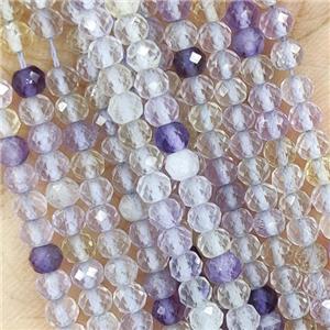 Multicolor Fluorite Seed Beads Faceted Rondelle, approx 4mm [GB16232]