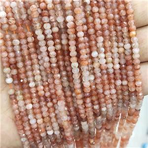 Gold Sunstone Beads Faceted Rondelle, approx 4mm [GB16234]