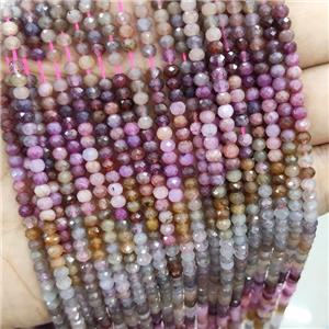 Mix Color Tourmaline Beads Faceted Rondelle, approx 4mm [GB16235]