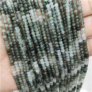 Natural Rutilated Quartz Beads Faceted Rondelle, approx 4mm [GB16236]