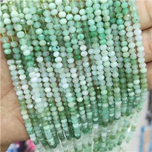 Green Australian Chrysoprase Seed Beads Faceted Rondelle, approx 4mm [GB16239]