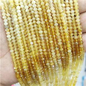 Yellow Opal Beads Faceted Rondelle, approx 4mm [GB16247]