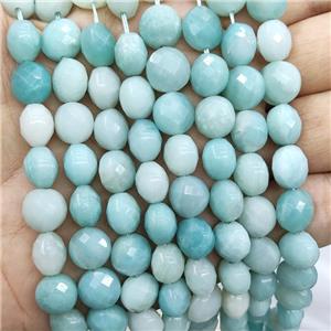 Blue Amazonite Beads Faceted Circle, approx 10mm [GB16256]