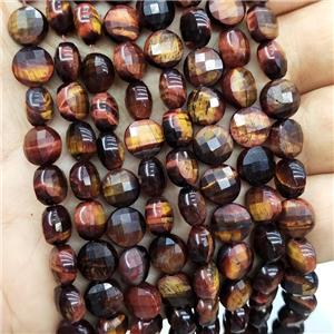 Red Tiger Eye Beads Faceted Circle, approx 8mm [GB16278]