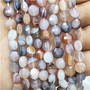 Botswana Agate Beads Faceted Circle, approx 8mm [GB16279]