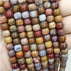 Nueva Agate Beads Drum Multicolor, approx 6x8mm [GB16286]