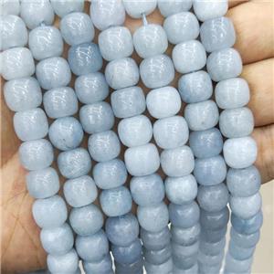 Blue Jade Drum Beads Dye, approx 9x10mm [GB16294]