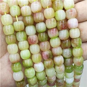 Multicolor Jade Beads Drum Dye, approx 9x10mm [GB16295]