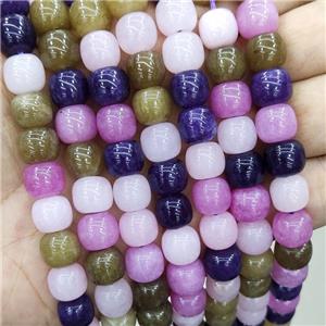 Mix Color Jade Beads Drum Dye, approx 9x10mm [GB16296]