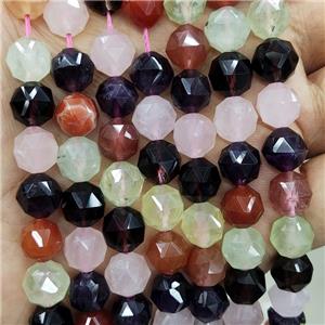 Mix Gemstone Beads Diamond Cut Round, approx 9-10mm [GB16301]
