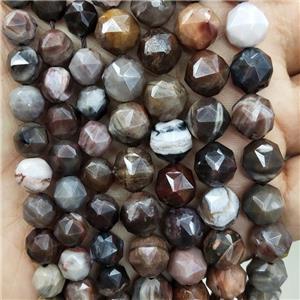 Natural Wood Petrified Jasper Beads Cut Round, approx 7-8mm [GB16304-8MM]