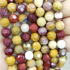 Natural Mookaite Beads Multicolor Faceted Round, approx 10mm [GB16315]