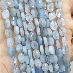 Natural Aquamarine Beads Blue Faceted Oval, approx 6x8mm [GB16322]
