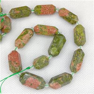 Unakite Energy Prism Beads Green, approx 13-27mm, 12pcs per st [GB16333]
