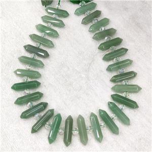 Green Aventurine Bullet Beads, approx 8-32mm [GB16343]