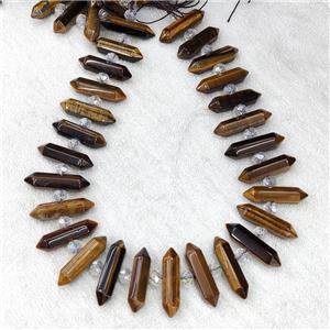 Tiger Eye Bullet Beads, approx 8-32mm [GB16346]