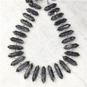 Black Labradorite Bullet Beads, approx 8-32mm [GB16351]