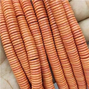 Oxidative Agate Heishi Spacer Beads Orange, approx 9mm [GB16367]
