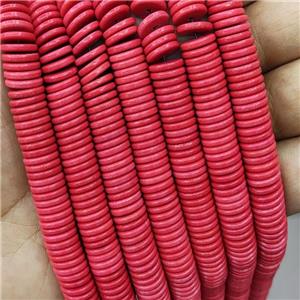 Oxidative Agate Heishi Spacer Beads Red, approx 9mm [GB16369]