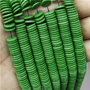 Oxidative Agate Heishi Spacer Beads Green, approx 9mm [GB16370]