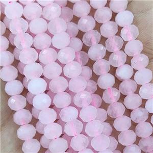 Natural Pink Rose Quartz Beads Faceted Rondelle, approx 5.6-6mm [GB16373]