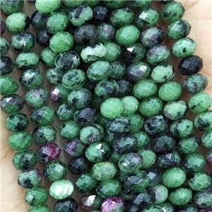 Natural Ruby Zoisite Beads Faceted Rondelle, approx 5.6-6mm [GB16375]