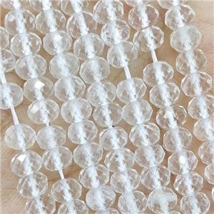 Natural Clear Quartz Beads Faceted Rondelle, approx 5.6-6mm [GB16380]