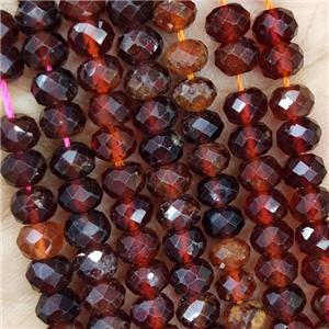 Natural Orange Garnet Beads Faceted Rondelle, approx 5.6-6mm [GB16387]