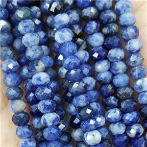 Natural Blue Sodalite Beads Faceted Rondelle, approx 5.6-6mm [GB16390]