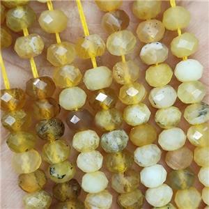 Natural Yellow Opal Beads Faceted Rondelle, approx 5.6-6mm [GB16391]