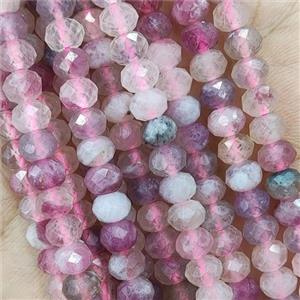 Natural Pink Tourmaline Beads Faceted Rondelle, approx 5.6-6mm [GB16394]