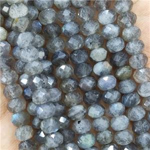 Natural Labradorite Beads Faceted Rondelle, approx 5.6-6mm [GB16398]
