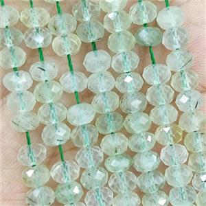 Natural Prehnite Beads Green Faceted Rondelle, approx 5.6-6mm [GB16399]