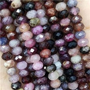 Natural Tourmaline Beds Multicolor Faceted Rondelle, approx 5.6-6mm [GB16400]