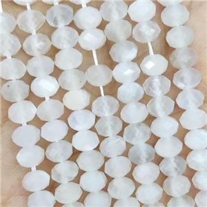Natural White Moonstone Beads A-Grade Faceted Rondelle, approx 5.6-6mm [GB16411]