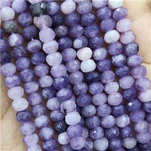 Natural Lepidolite Beads Purple Faceted Rondelle, approx 5.6-6mm [GB16413]