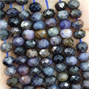 Natural Sapphire Beads Darkblue Faceted Rondelle, approx 5.6-6mm [GB16415]