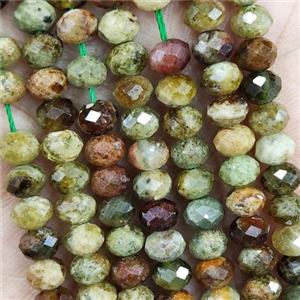 Natural Green Garnet Beads Faceted Rondelle, approx 5.6-6mm [GB16419]
